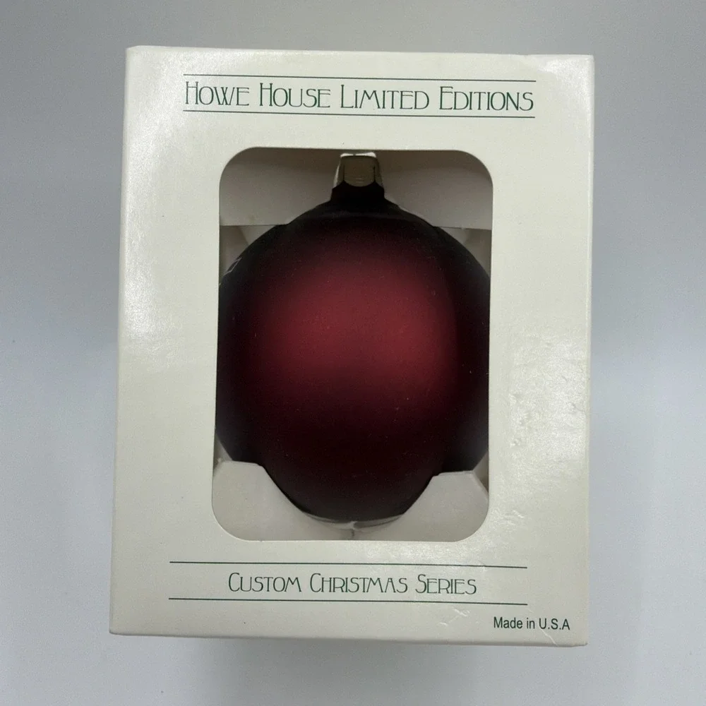 Howe House Limited Editions Red Glass Christmas Ornament. Main Street Collection